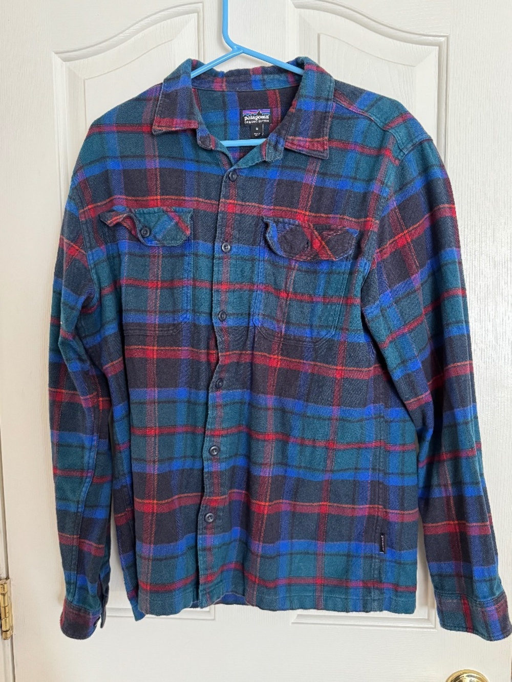 Patagonia Organic Cotton Flannel Shirt — Blue/Red Plaid